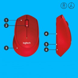 Logitech M330 Silent Plus pele Birojs Labā roka RF Bezvadu Mehānisks 1000 DPI