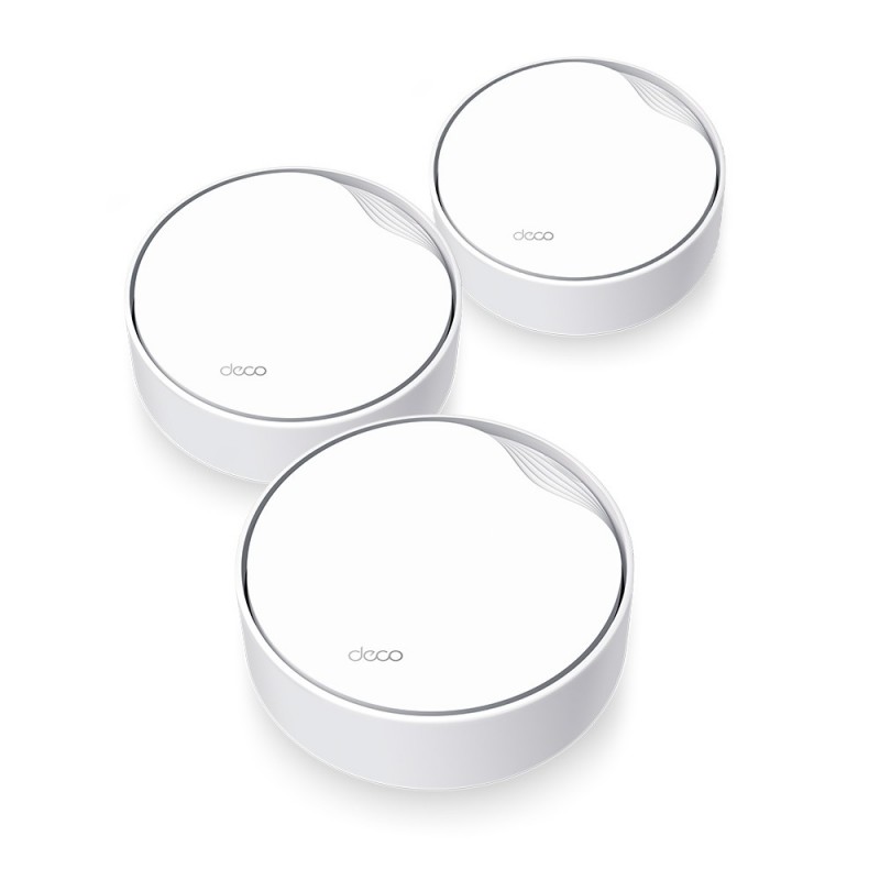 TP-Link DECO X50-PoE(3-PACK) Divkāršā frekvenču josla (2.4 GHz   5 GHz) Wi-Fi 6 (802.11ax) Balts Iekšējs