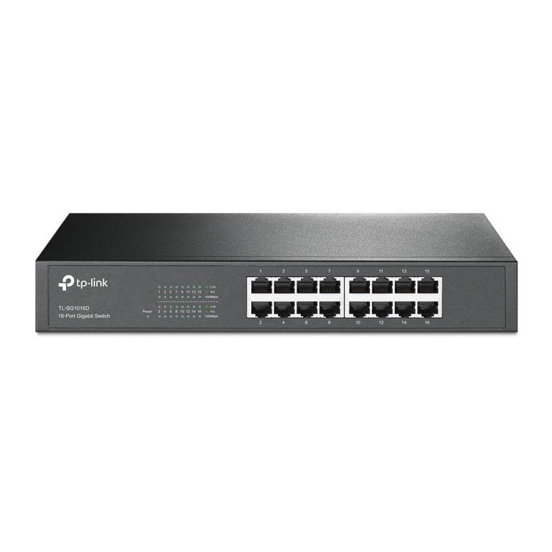 TP-Link TL-SG1016D сетевой коммутатор Неуправляемый L2 Gigabit Ethernet (10 100 1000) Черный