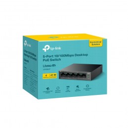 TP-Link LiteWave LS105P Неуправляемый Fast Ethernet (10 100) Питание по Ethernet (PoE) Черный