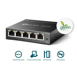 TP-Link TL-SG105E сетевой коммутатор Управляемый L2 Gigabit Ethernet (10 100 1000) Черный