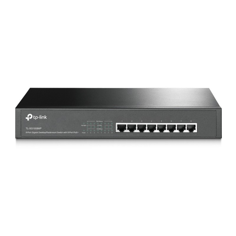 TP-Link TL-SG1008MP tīkla pārslēgs Nepārvaldīts Gigabit Ethernet (10 100 1000) Power over Ethernet (PoE) Melns