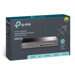 TP-Link TL-SG1008MP tīkla pārslēgs Nepārvaldīts Gigabit Ethernet (10 100 1000) Power over Ethernet (PoE) Melns