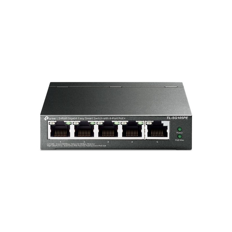 TP-Link TL-SG105PE сетевой коммутатор Управляемый L2 Gigabit Ethernet (10 100 1000) Питание по Ethernet (PoE) Черный