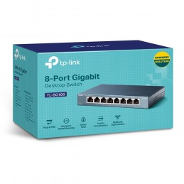 TP-Link TL-SG108 сетевой коммутатор Неуправляемый L2 Gigabit Ethernet (10 100 1000) Черный