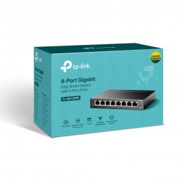 TP-Link TL-SG108PE tīkla pārslēgs Vadīts L2 Gigabit Ethernet (10 100 1000) Power over Ethernet (PoE) Melns