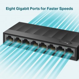 TP-Link LS1008G сетевой коммутатор Неуправляемый Gigabit Ethernet (10 100 1000) Черный