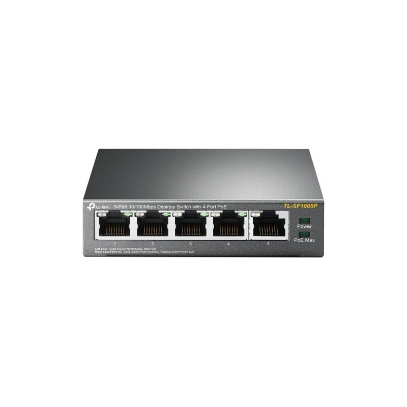 TP-Link TL-SF1005P tīkla pārslēgs Nepārvaldīts Fast Ethernet (10 100) Power over Ethernet (PoE) Melns