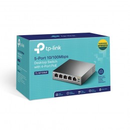 TP-Link TL-SF1005P сетевой коммутатор Неуправляемый Fast Ethernet (10 100) Питание по Ethernet (PoE) Черный