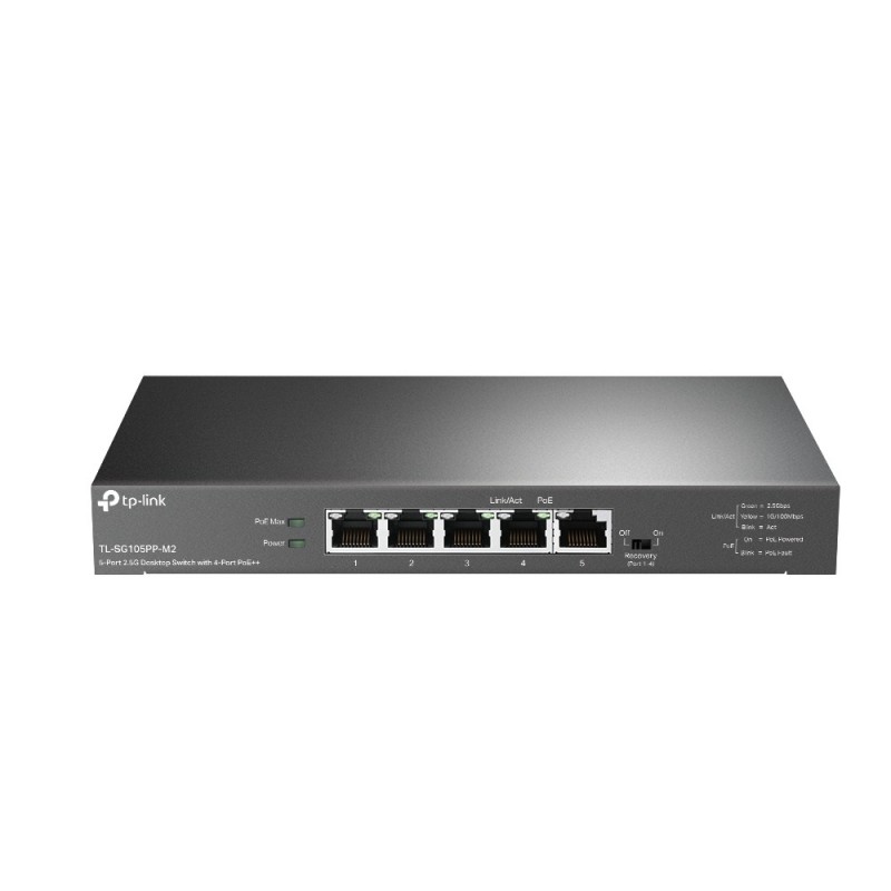 TP-Link TL-SG105PP-M2 tīkla pārslēgs Nepārvaldīts Gigabit Ethernet (10 100 1000) Power over Ethernet (PoE) Melns