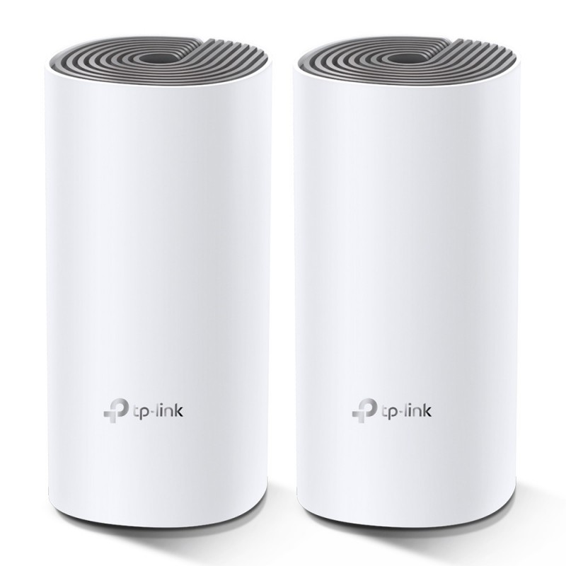 TP-Link Deco E4 (2-pack) Divkāršā frekvenču josla (2.4 GHz   5 GHz) Wi-Fi 5 (802.11ac) Balts, Pelēks Iekšējs