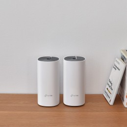 TP-Link Deco E4 (2-pack) Divkāršā frekvenču josla (2.4 GHz   5 GHz) Wi-Fi 5 (802.11ac) Balts, Pelēks Iekšējs