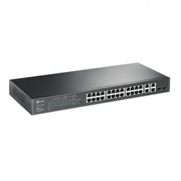 TP-Link JetStream TL-SL2428P tīkla pārslēgs Vadīts L2 Fast Ethernet (10 100) Power over Ethernet (PoE) 1U Melns