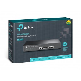 TP-Link TL-SG1008 tīkla pārslēgs Nepārvaldīts Gigabit Ethernet (10 100 1000) Melns