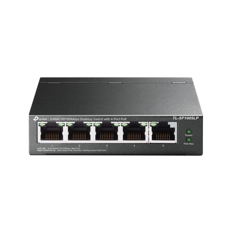 TP-Link TL-SF1005LP tīkla pārslēgs Nepārvaldīts Fast Ethernet (10 100) Power over Ethernet (PoE) Melns