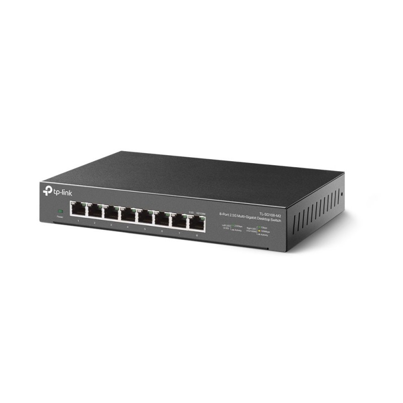 TP-Link TL-SG108-M2 tīkla pārslēgs Nepārvaldīts 2.5G Ethernet (100 1000 2500) Melns