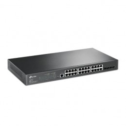 TP-Link JetStream TL-SG3428 tīkla pārslēgs Vadīts L2 L3 Gigabit Ethernet (10 100 1000) 1U Melns