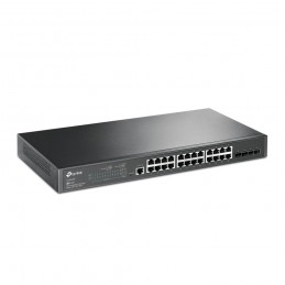 TP-Link JetStream TL-SG3428 tīkla pārslēgs Vadīts L2 L3 Gigabit Ethernet (10 100 1000) 1U Melns