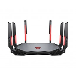 MSI RADIX AXE6600 WIFI 6E TRI-BAND bezvadu rūteris Tīkls Gigabit Ethernet Divkāršā frekvenču josla (2.4 GHz   5 GHz) Melns,