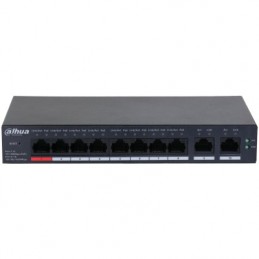 Dahua Technology DH-CS4010-8ET-110 tīkla pārslēgs Vadīts L2 Fast Ethernet (10 100) Power over Ethernet (PoE) Melns