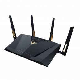 ASUS RT-BE88U bezvadu rūteris 10 Gigabit Ethernet Divkāršā frekvenču josla (2.4 GHz   5 GHz) Melns, Pelēks