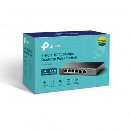 TP-Link TL-SF1006P tīkla pārslēgs Nepārvaldīts Fast Ethernet (10 100) Power over Ethernet (PoE) Melns