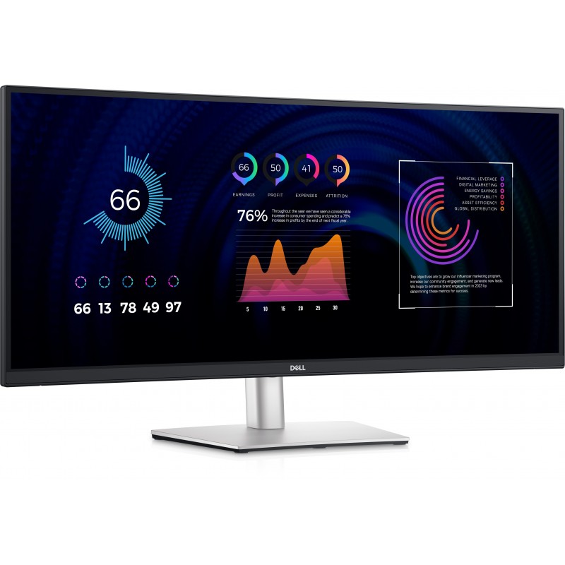 DELL P Series P3424WE monitori 86,7 cm (34.1") 3440 x 1440 pikseļi 4K Ultra HD LCD Melns