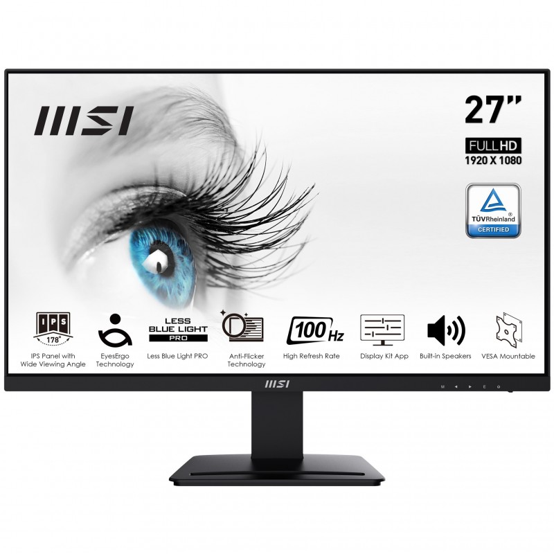 MSI Pro MP273A монитор для ПК 68,6 cm (27") 1920 x 1080 пикселей Full HD LED Черный