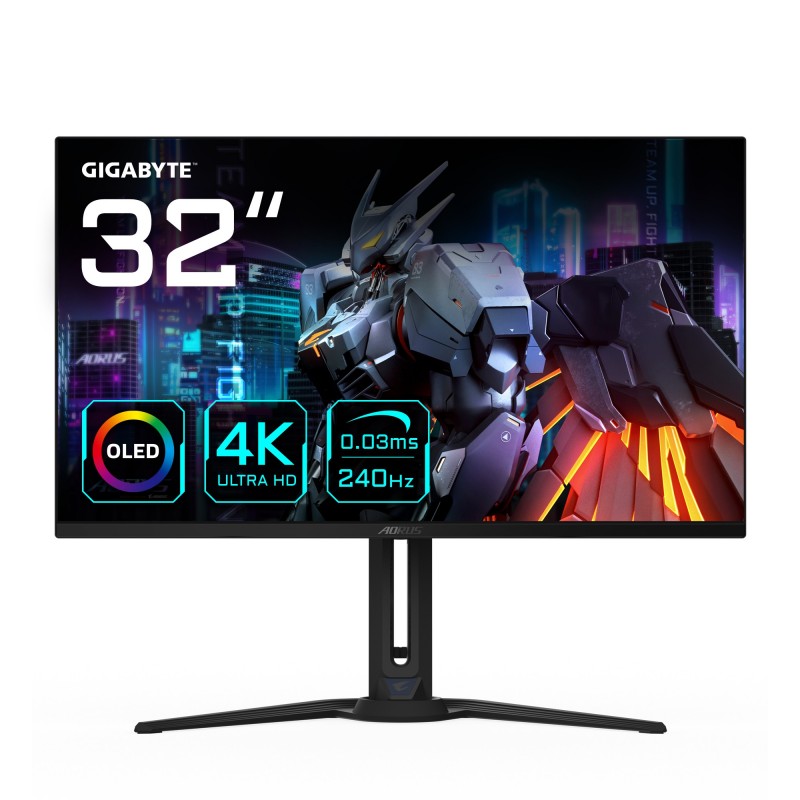 GIGABYTE FO32U2 monitori 80 cm (31.5") 3840 x 2160 pikseļi 4K Ultra HD OLED Melns