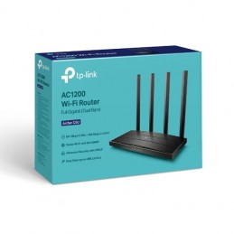 TP-Link Archer C6U bezvadu rūteris Tīkls Gigabit Ethernet Divkāršā frekvenču josla (2.4 GHz   5 GHz) Melns