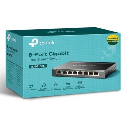 TP-Link TL-SG108E tīkla pārslēgs Vadīts L2 Gigabit Ethernet (10 100 1000) Melns