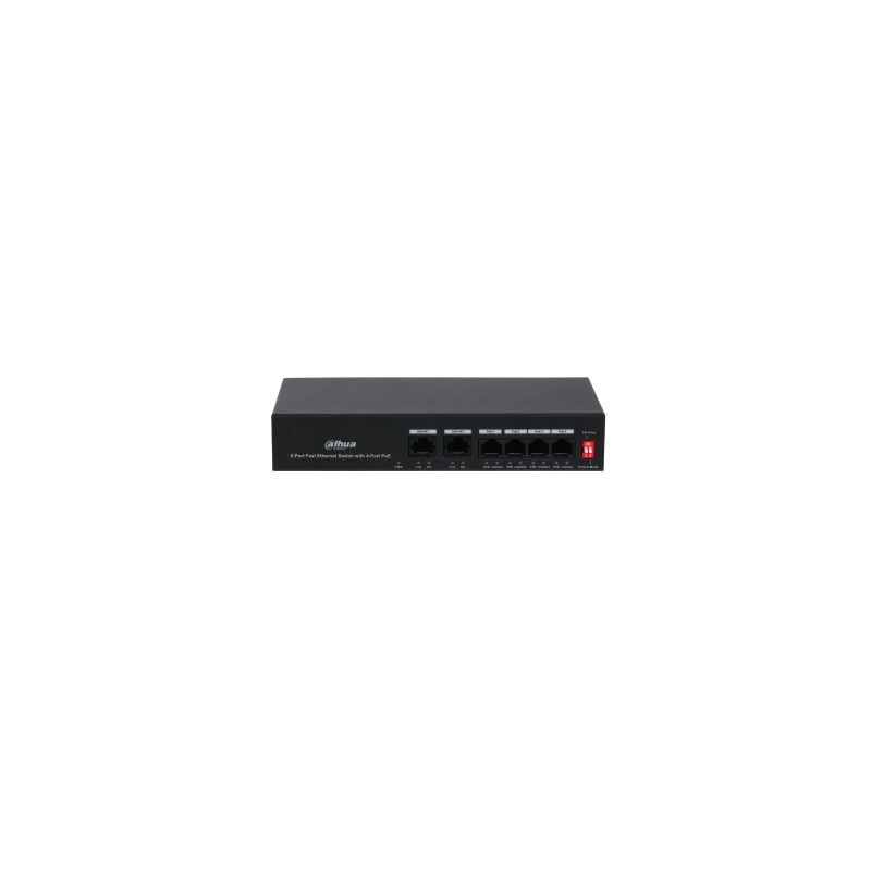 Dahua Technology PoE DH-PFS3006-4ET-36 сетевой коммутатор Fast Ethernet (10 100) Питание по Ethernet (PoE) Черный