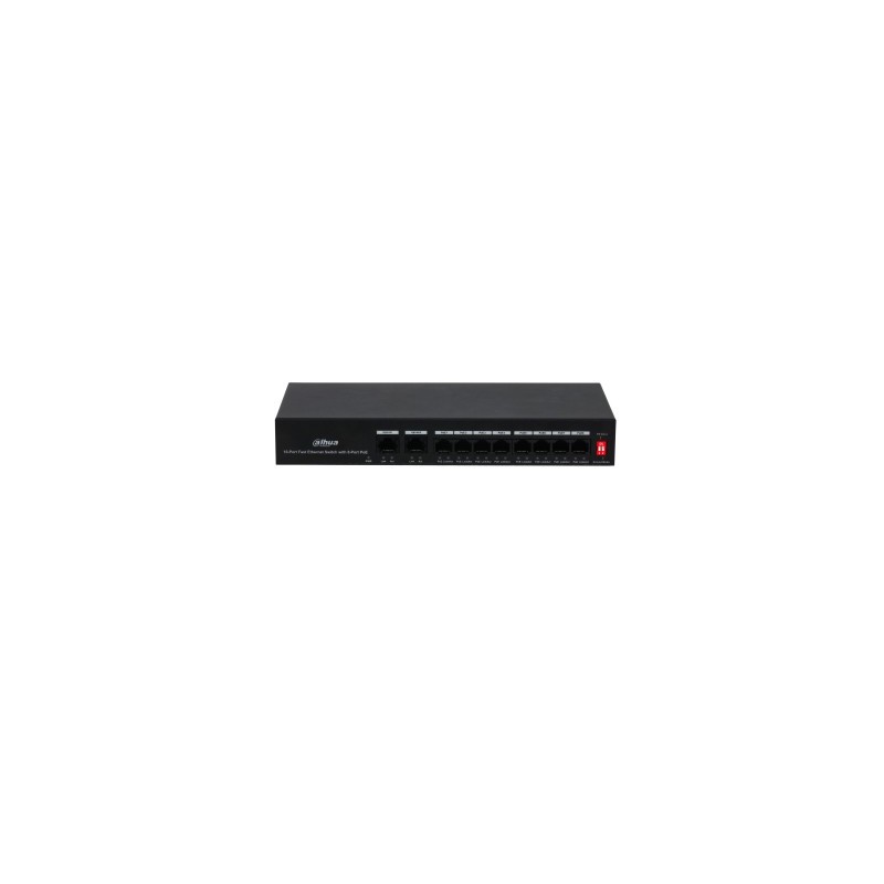 Dahua Technology PoE DH-PFS3010-8ET-65 сетевой коммутатор Fast Ethernet (10 100) Питание по Ethernet (PoE) Черный