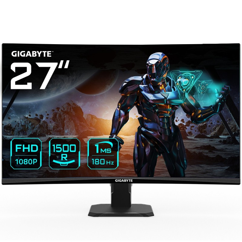 GIGABYTE GS27FC monitori 68,6 cm (27") 1920 x 1080 pikseļi Full HD LCD Melns