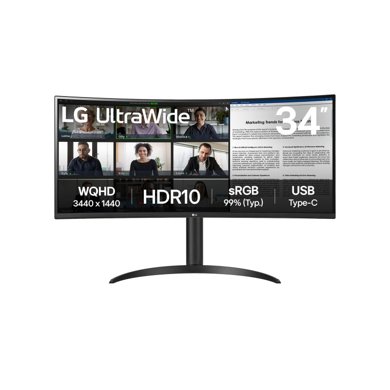 LG 34WR50QK-B монитор для ПК 86,4 cm (34") 3440 x 1440 пикселей Wide Quad HD Черный