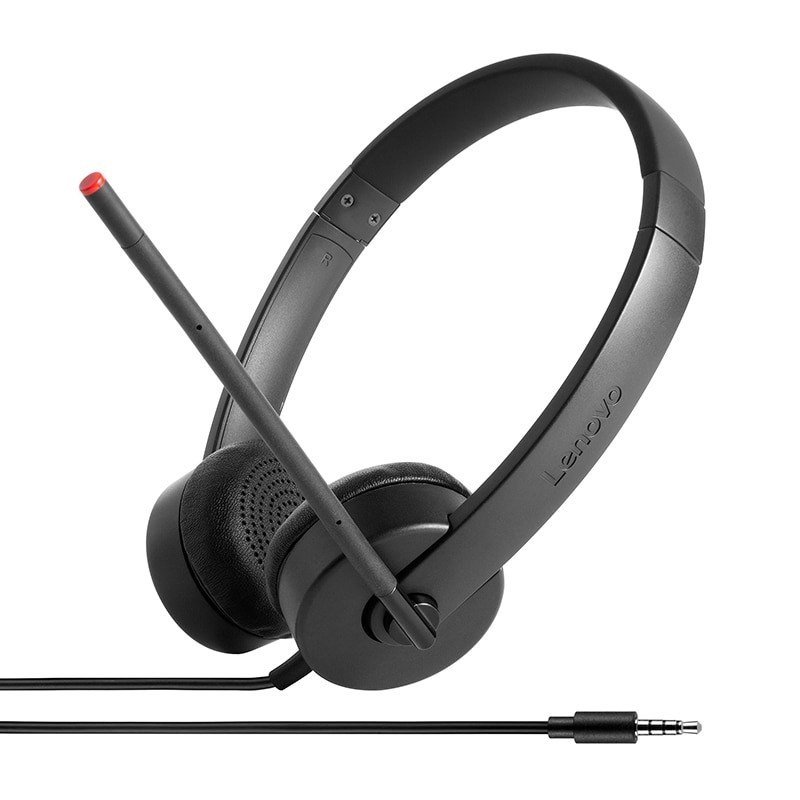 Lenovo Stereo Analog Гарнитура Проводная Оголовье Офис колл-центр Черный