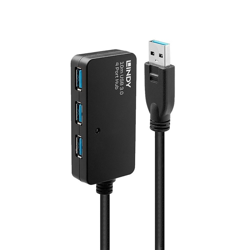 Lindy 43159 interfeisa centrmezgls USB 3.2 Gen 1 (3.1 Gen 1) Type-A 5000 Mbit s Melns