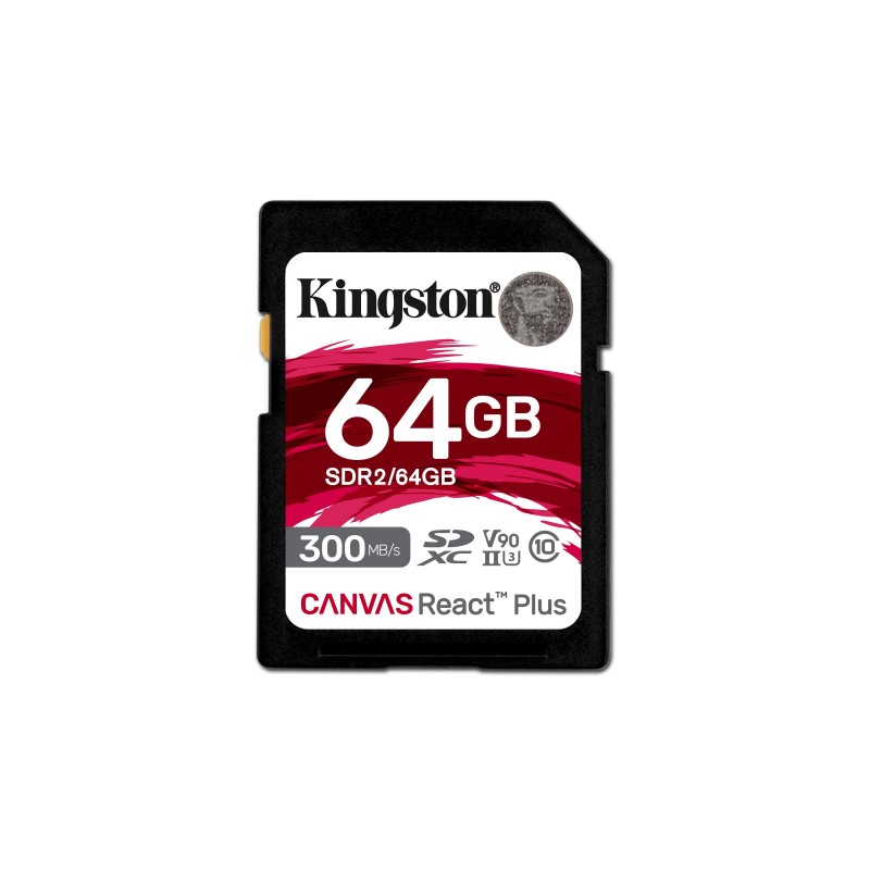 Kingston Technology Canvas React Plus 64 GB SD UHS-II Klases 10