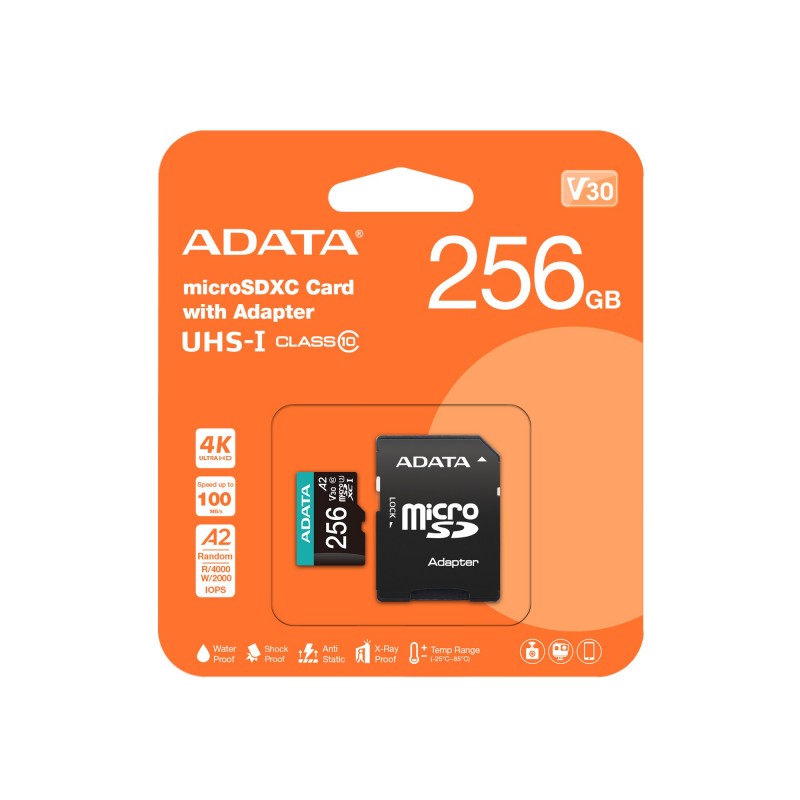 ADATA Premier Pro 256 GB MicroSDXC UHS-I Klases 10