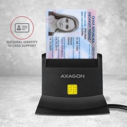 Axagon CRE-SM2 viedkaršu nolasītājs Iekštelpas USB USB 2.0 Melns