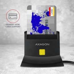 Axagon CRE-SM2 viedkaršu nolasītājs Iekštelpas USB USB 2.0 Melns