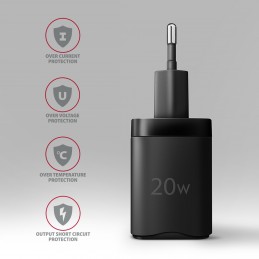 Axagon ACU-PQ20 wall charger QC3.0 AFC FCP+ PD type-C 20 W - schwarz - USB Typ C Mobilais telefons, Viedtālrunis, Viedais rokas