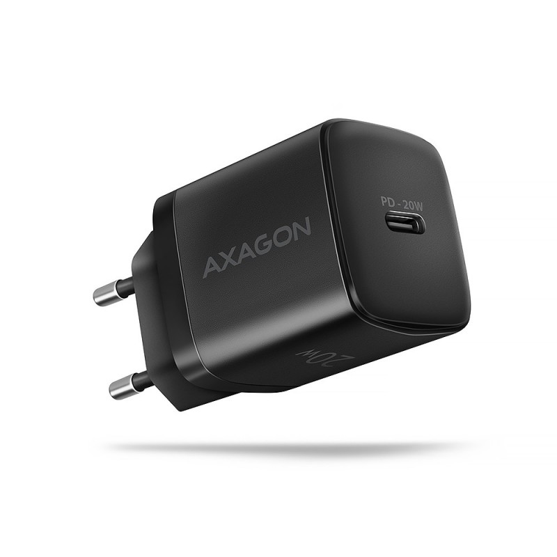 Axagon ACU-PD20 wall charger 1x QC3.0 AFC FCP PD type-C, 20W, black Мобильный телефон, Смартфон, Умные часы, Планшет,