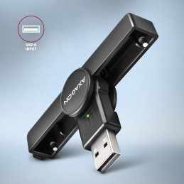 Axagon CRE-SMPA viedkaršu nolasītājs USB USB 2.0 Melns