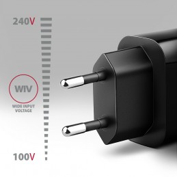 Axagon ACU-QC18 kroviklis jungiama tinkl QC 18W, 1x port USB-A, QC3.0 AFC FCP SMART Juoda Mobilais telefons, Ārējais