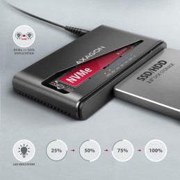 Axagon ADSA-CC USB-C 10Gbps - NVMe M.2 SSD & SATA 2.5 3.5 SSD HDD CLONE MASTER 2 - Digital Daten - NVMe USB 3.2 Gen 2 (3.1 Gen