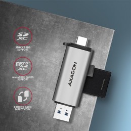 Axagon CRE-SAC кардридер USB 3.2 Gen 1 (3.1 Gen 1) Type-A Type-C Серый