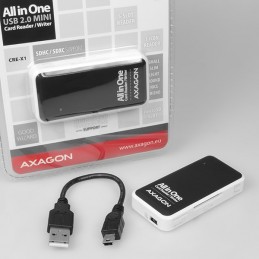 Axagon CRE-X1 karšu lasītājs USB 2.0 Melns, Balts