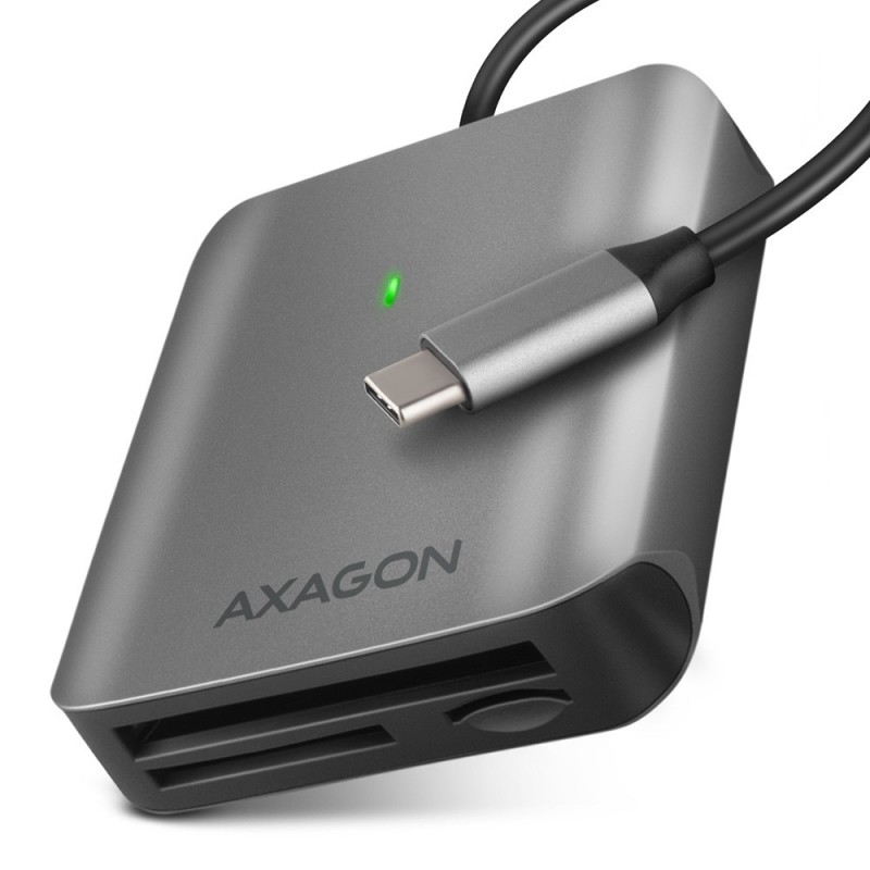 Axagon CRE-S3C karšu lasītājs USB 3.2 Gen 1 (3.1 Gen 1) Type-C Pelēks