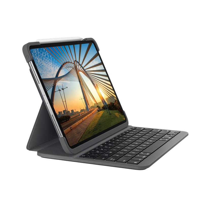 Logitech Slim Folio Pro f  Pro12.9 QWERTY Северные страны Bluetooth Графит